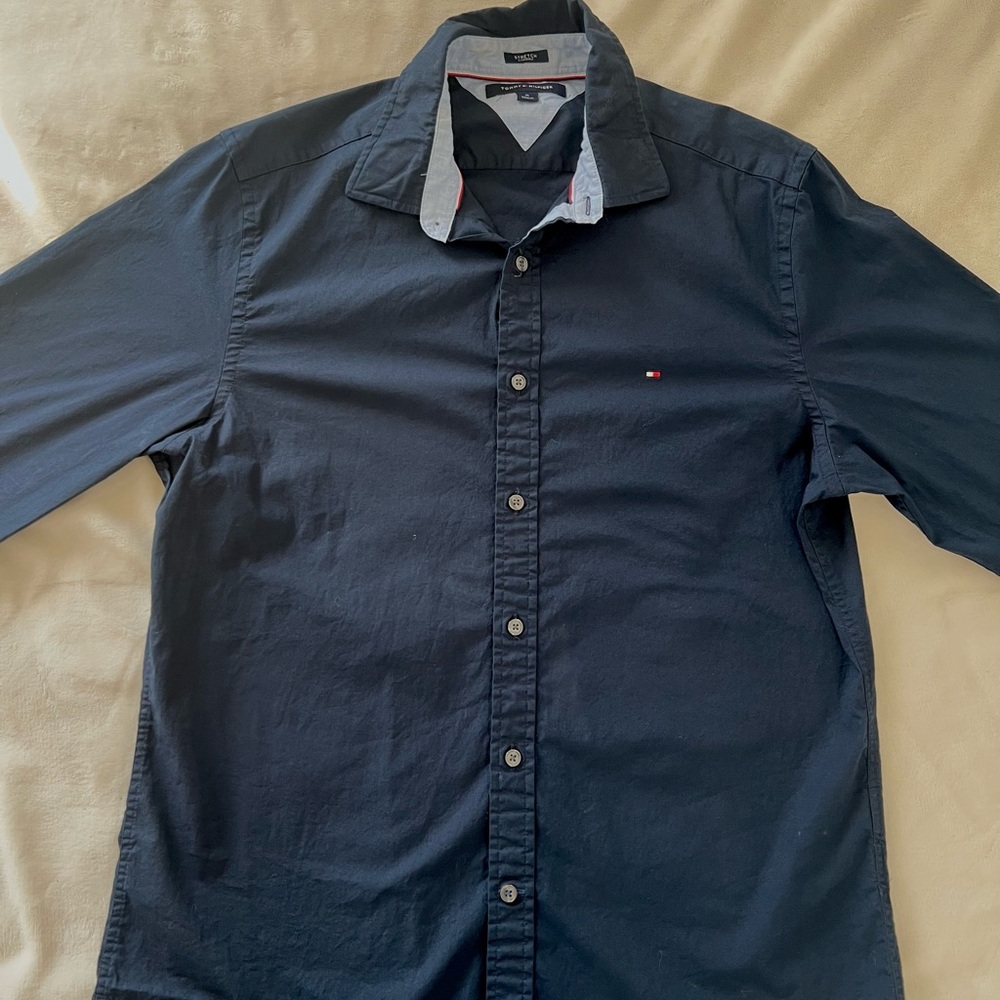 Tommy Hilfiger Dark Blue Casual Button Down Shirt